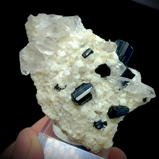 Schorl Black Tourmaline & Lazurite Quartz Cluster 310 CT | Multi-Mineral Specimen
