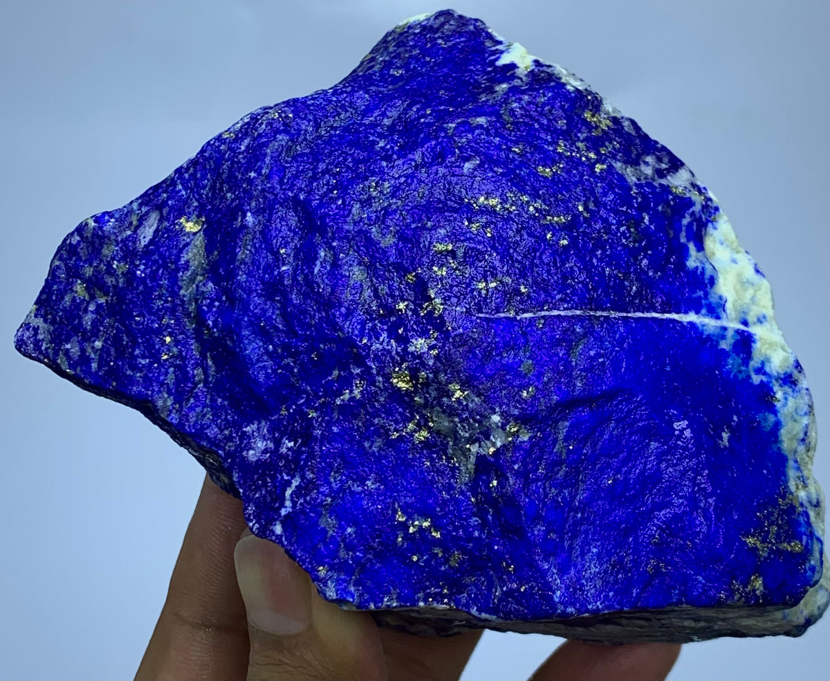 Raw Blue Lapis Lazuli Crystal Specimen with Gold Pyrite Star’s