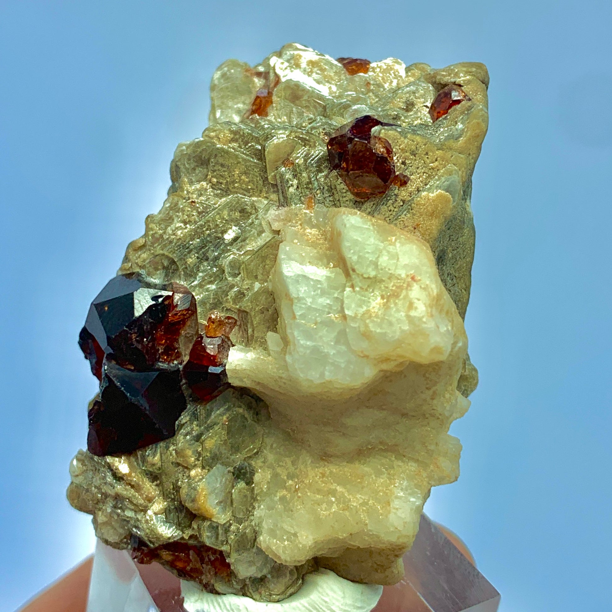 Rhodolite Garnet, Garnet on Matrix, Feldspar Muscovite, 46 Grams, Pakistan Specimen, January Birthstone, Raw Garnet, Raspberry Garnet, Collector Grade, Mineral Association