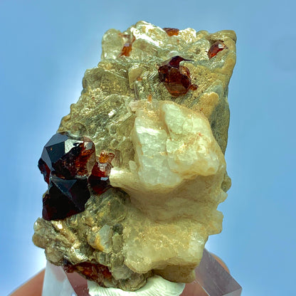 Rhodolite Garnet, Garnet on Matrix, Feldspar Muscovite, 46 Grams, Pakistan Specimen, January Birthstone, Raw Garnet, Raspberry Garnet, Collector Grade, Mineral Association