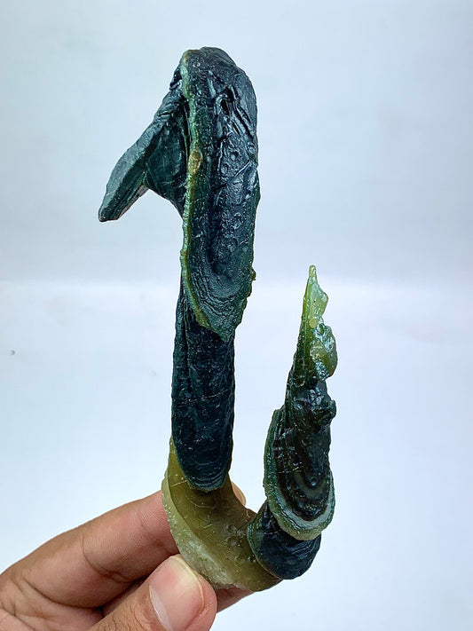69 Grams Sculptural Green Agate Specimen Rare Stalactitic Chalcedony Formation Natural Mineral Specimen