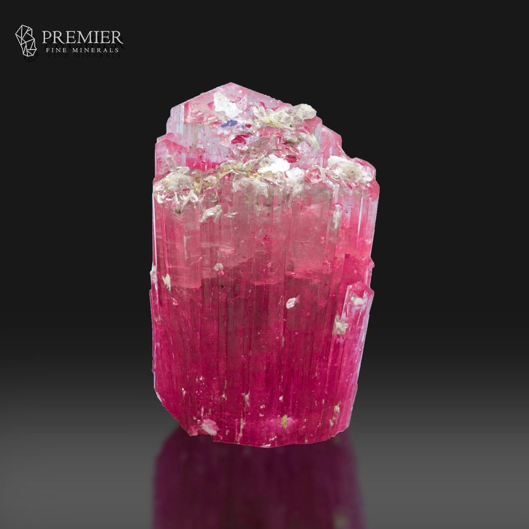 Natural Rubellite Tourmaline High-Luster Terminated Crystal – Facet Grade, Paprok Mine