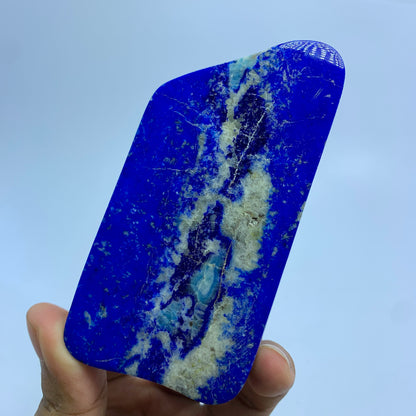 Lapis Lazuli Slab, 780 Carats, Afghanite Inclusion, Fluorescent Mineral, Polished Slab, Afghanistan Mineral, Rare Mineral, Third Eye Chakra, Collector Specimen, Investment Stone, Lapis Lazuli, Display Slice, Crystal Dimensions
