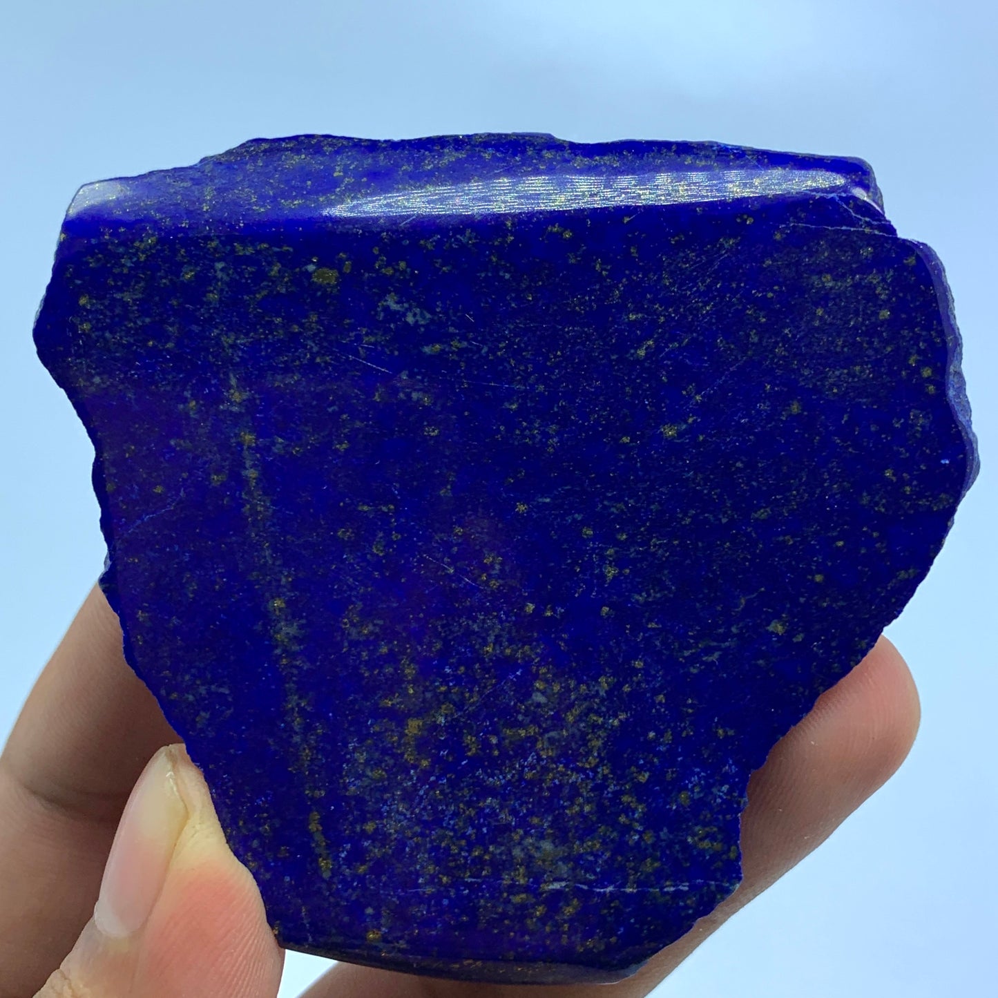 Lapis Lazuli Slab, 455 Carats, AAA Grade, Polished Slice, Royal Blue, Golden Pyrite, Third Eye Chakra, Collector Gem, Display Mineral, Wisdom Stone, Investment Stone, Afghanistan Lapis, Crystal Dimensions