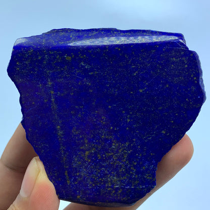 Lapis Lazuli Slab, 455 Carats, AAA Grade, Polished Slice, Royal Blue, Golden Pyrite, Third Eye Chakra, Collector Gem, Display Mineral, Wisdom Stone, Investment Stone, Afghanistan Lapis, Crystal Dimensions