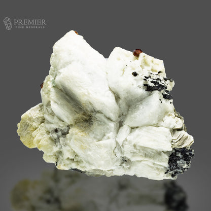 Red Garnet with Schorl on Feldspar