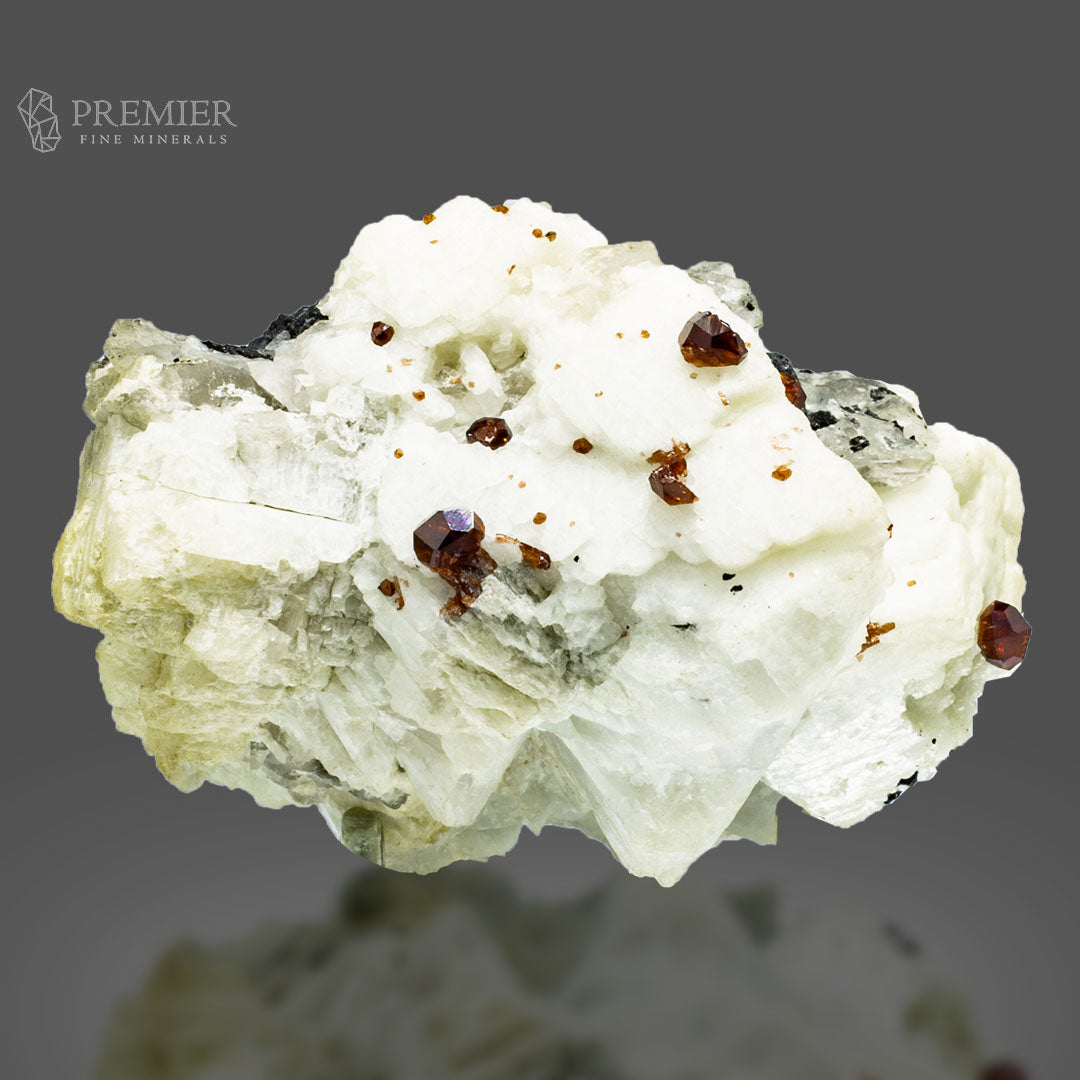 Red Garnet with Schorl on Feldspar