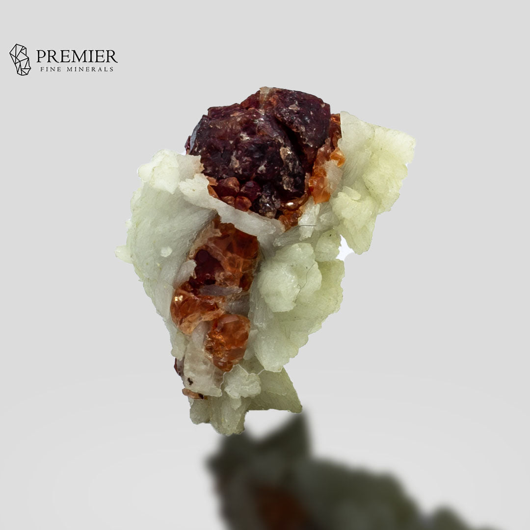 Etched Rhodolite Garnet  on Feldspar - Pakistan