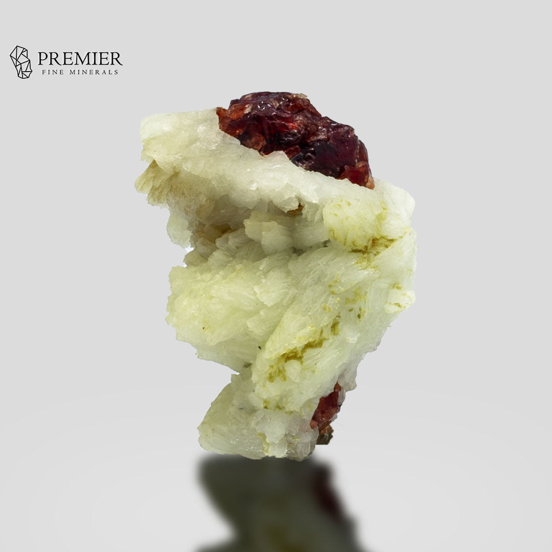 Etched Rhodolite Garnet  on Feldspar - Pakistan
