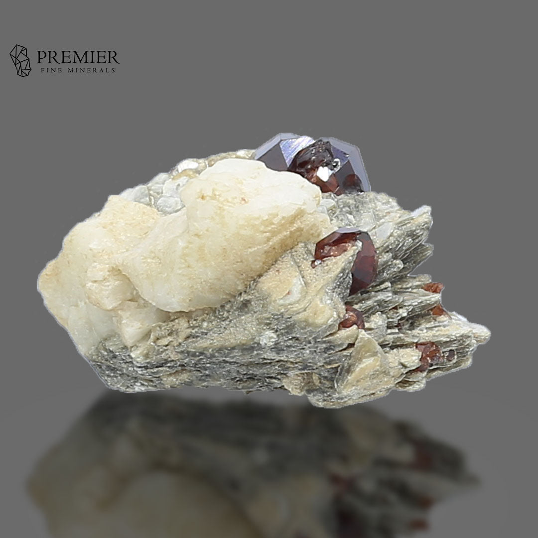 Rhodolite Garnet on Feldspar & Mica _ Pakistan