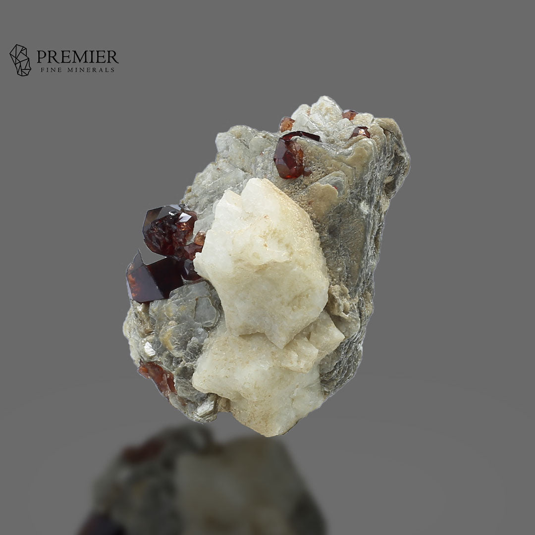 Rhodolite Garnet on Feldspar & Mica _ Pakistan