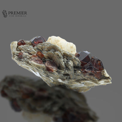Rhodolite Garnet on Feldspar & Mica _ Pakistan