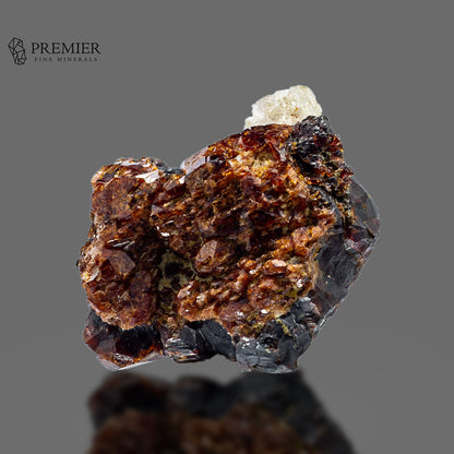 Rare Etched Apatite on Spessartine Garnet Cluster - Pakistan