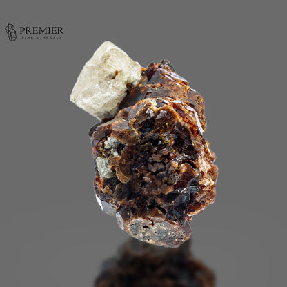 Rare Etched Apatite on Spessartine Garnet Cluster - Pakistan