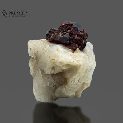 Etched Spessartine Garnet Crystal on Feldspar Matrix - Pakistan