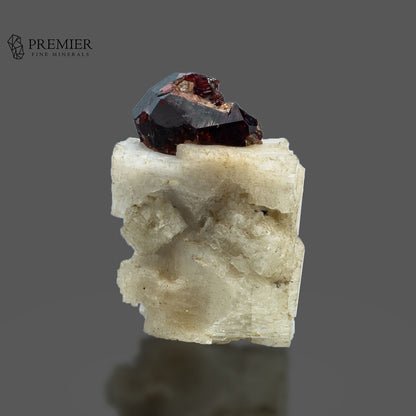 Etched Spessartine Garnet Crystal on Feldspar Matrix - Pakistan
