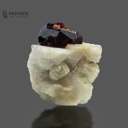 Etched Spessartine Garnet Crystal on Feldspar Matrix - Pakistan