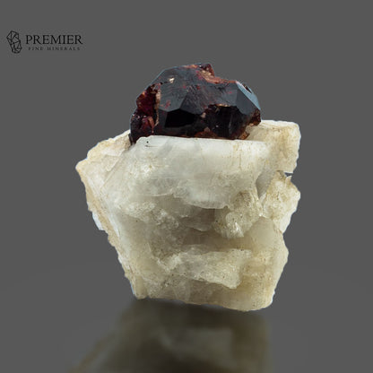 Etched Spessartine Garnet Crystal on Feldspar Matrix - Pakistan