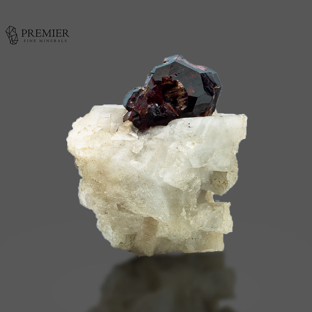 Etched Spessartine Garnet Crystal on Feldspar Matrix - Pakistan