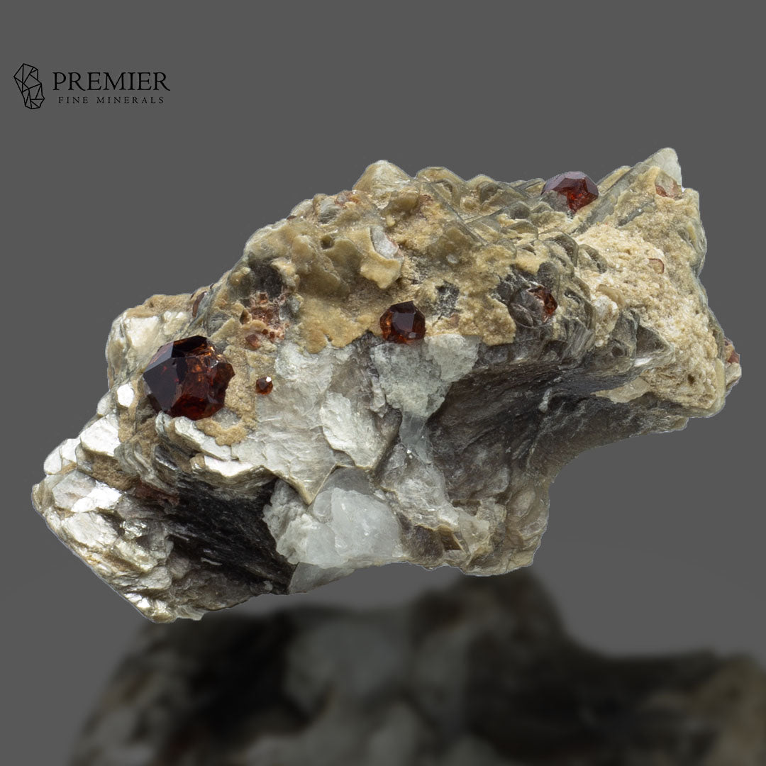 Spessartine Garnet on Muscovite - Pakistan