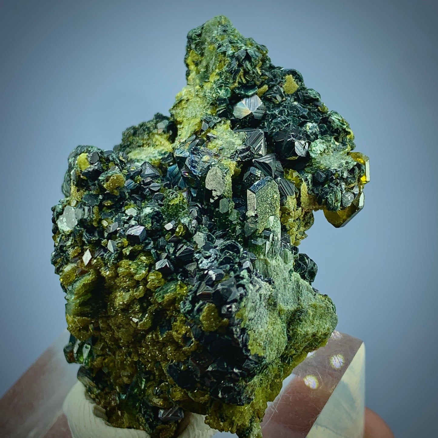 Magnetite, Vesuvianite, Diopside, Mineral Association, 305 Carats, Skarn Mineral, Black Mineral, Green Mineral, Collector Specimen, Complex Mineralogy, Grounding Stone, Crystal Dimensions, Pyroxene