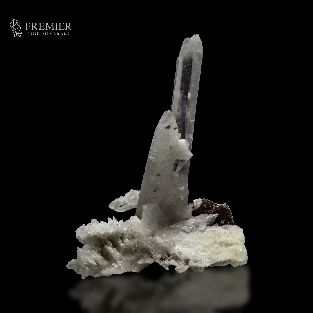 Etched Lemurian Quartz Cluster with Mica & Feldspar – Pakistan