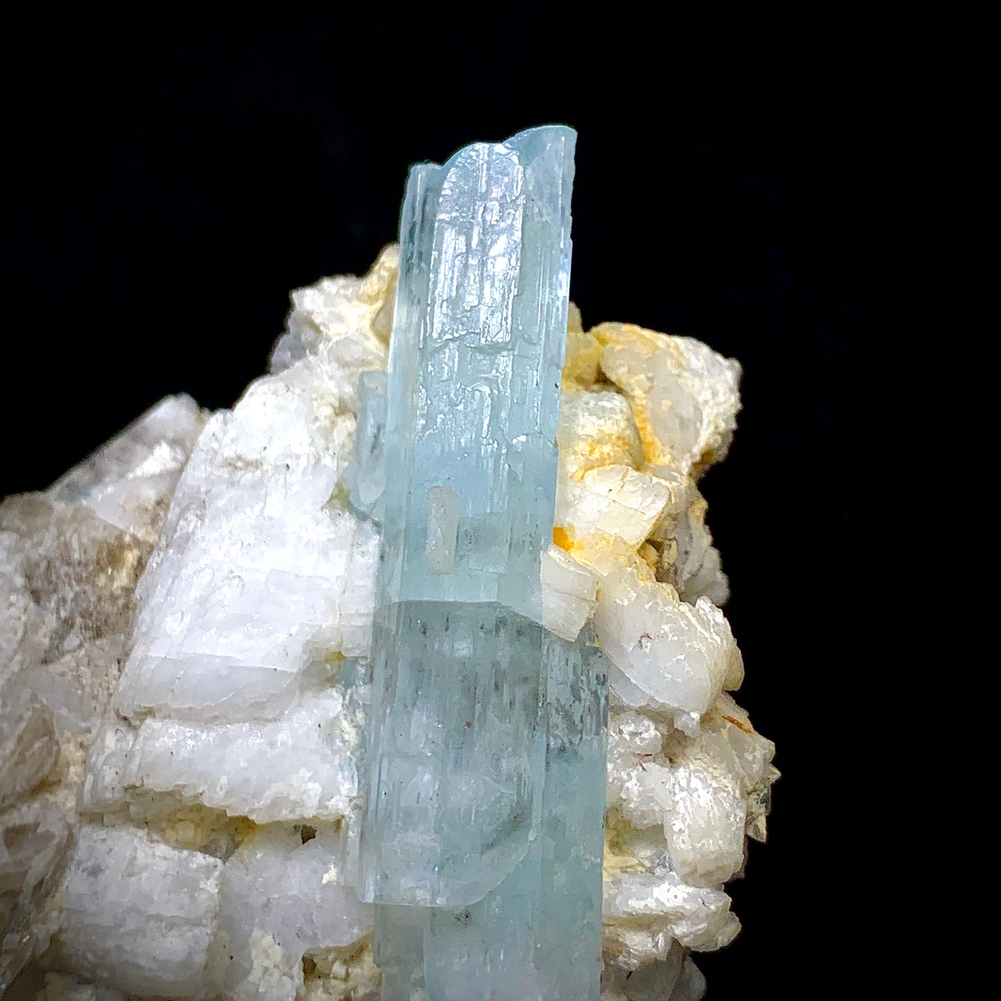 Aquamarine Crystal, Beryl in Matrix, Pakistan Mineral, Throat Chakra, Feldspar, Mica, Pegmatite Mineral, Collector Specimen, Investment Stone, Aesthetic Cluster, Natural Matrix