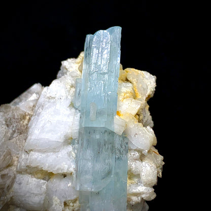 Aquamarine Crystal, Beryl in Matrix, Pakistan Mineral, Throat Chakra, Feldspar, Mica, Pegmatite Mineral, Collector Specimen, Investment Stone, Aesthetic Cluster, Natural Matrix