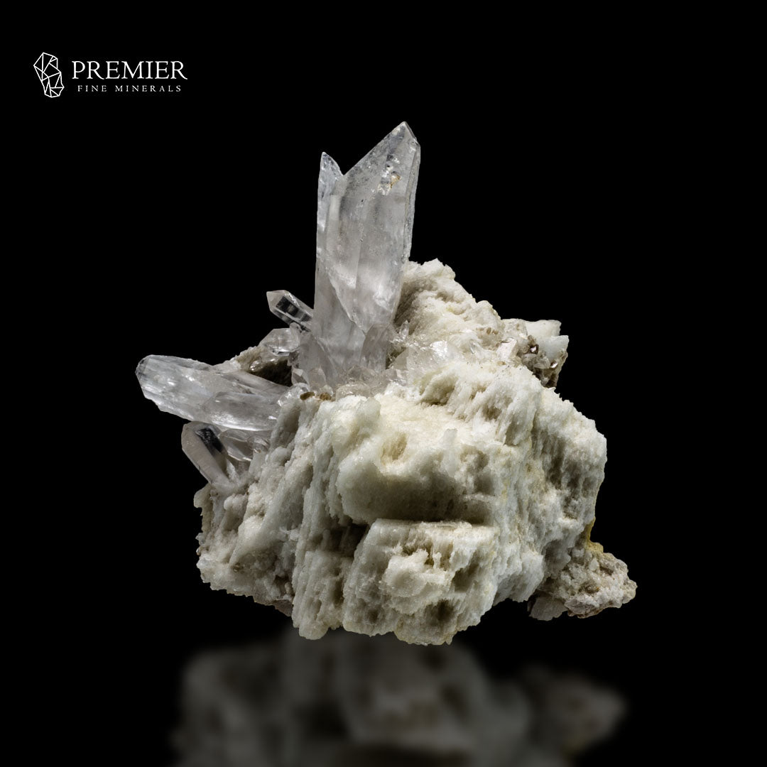 Standing Lemurian Quartz Cluster on Feldspar – Pakistan