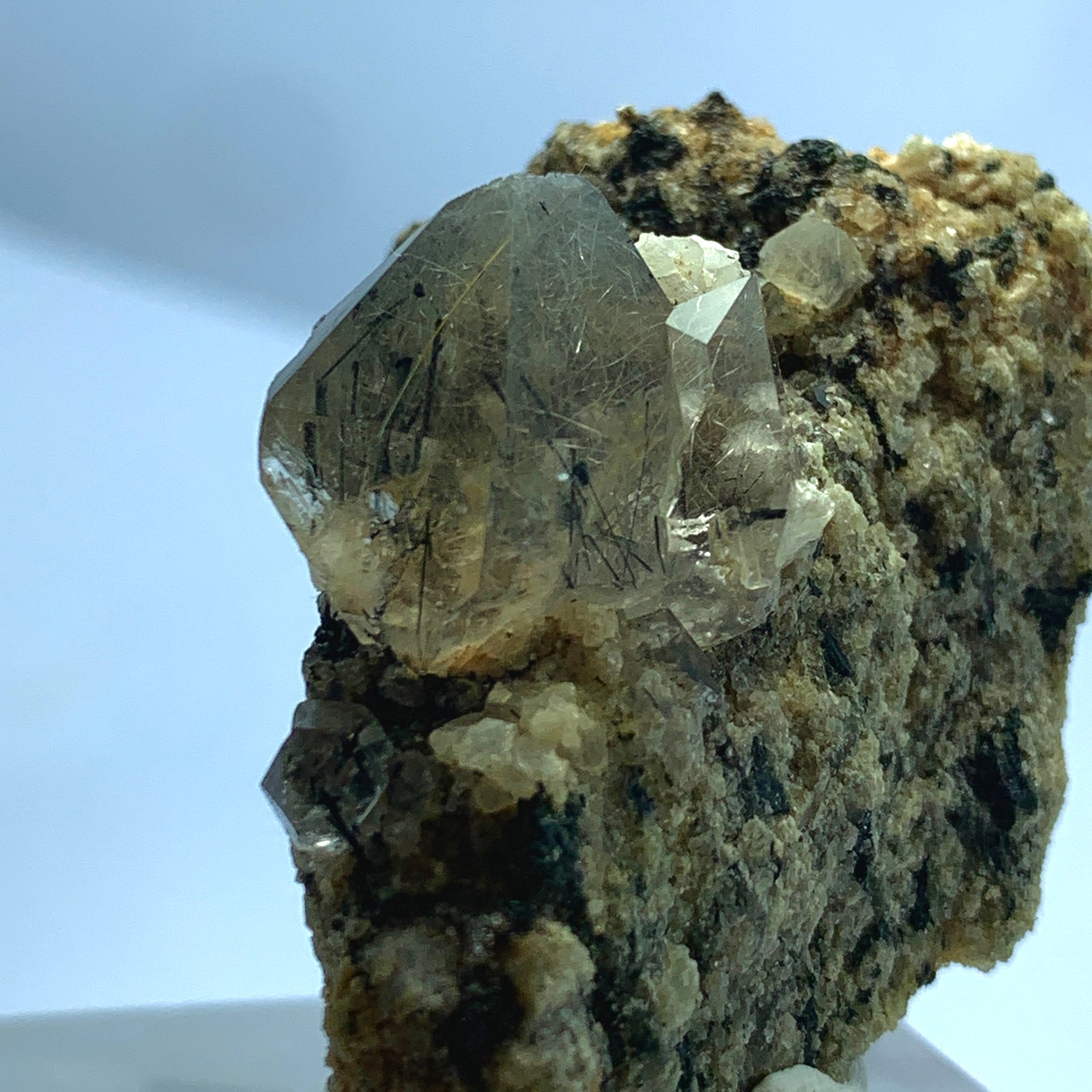 Rutilated Quartz, 208 Carat, Black Rutile, Copper Rutile, Terminated Crystal, Quartz on Matrix, Rare Rutile, Collector Grade, Mineral Specimen, Dual-Color Rutil