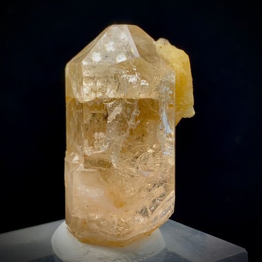 Topaz Crystal, Double Terminated, 246 Carats, Schorl, Feldspar Matrix, Pakistan Mineral, DT Crystal, Black Tourmaline, Collector Specimen, Aesthetic Cluster, Investment Stone, Crystal Dimensions, Topaz on Matrix