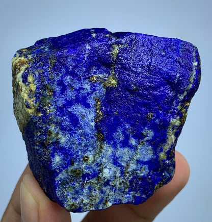 174g raw Lapis Lazuli cube specimen from Badakhshan
Boxy Lapis Lazuli specimen with golden Pyrite