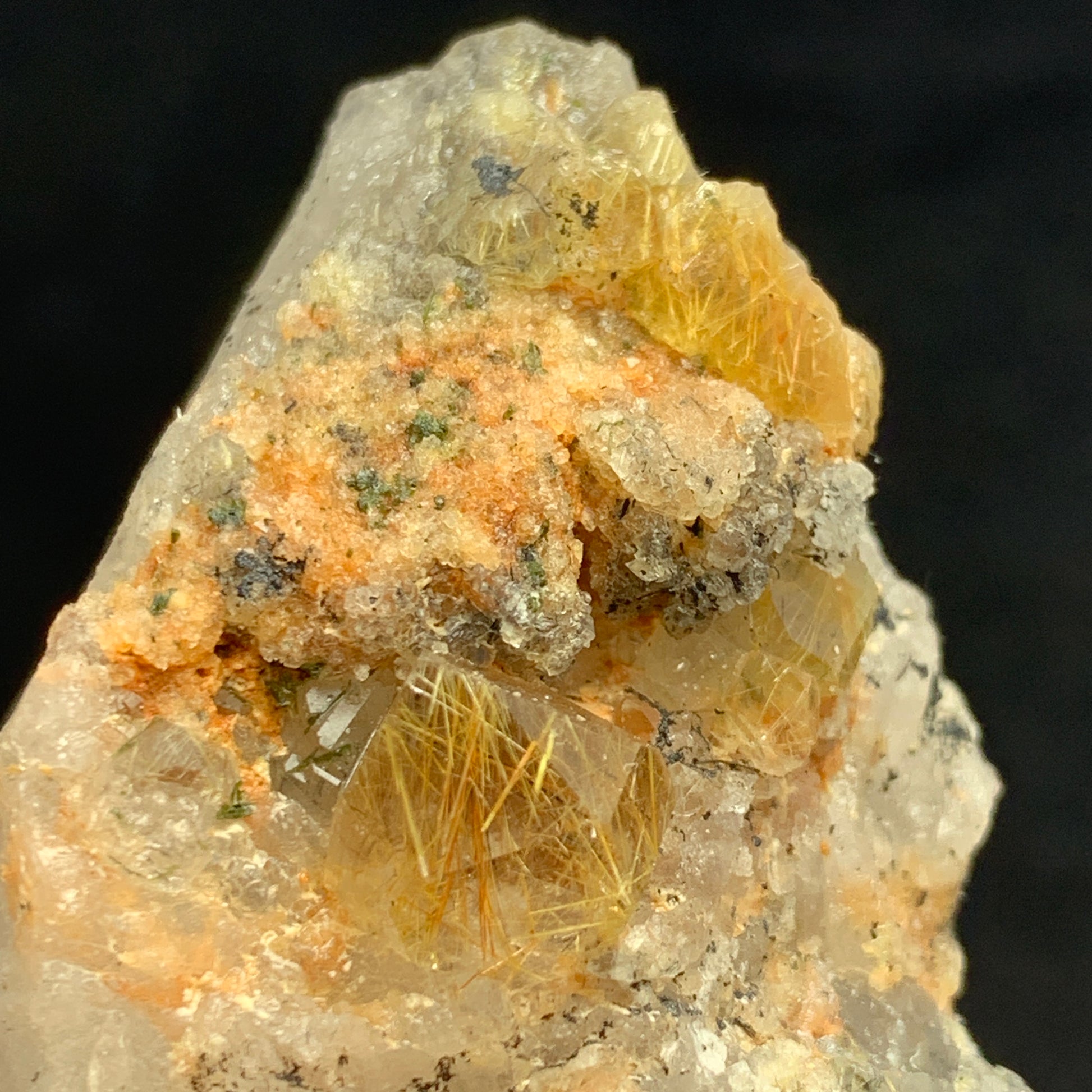 Rutile Quartz, Warsak Mine, Copper Rutile, Golden Rutile, Terminated Crystal, Lepidolite Matrix, 450 Carat, Pakistan Specimen, Rare Mineral, Collector Specimen, Rutile on Matrix
