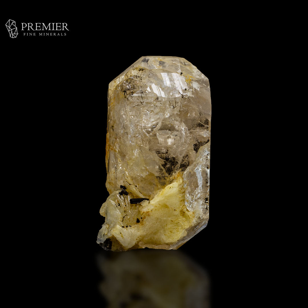 Topaz Double Terminated Crystal with Schorl  - Pakistan