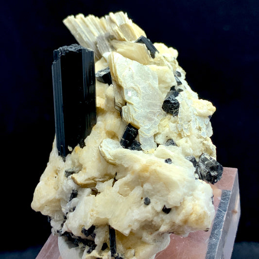 Black Tourmaline Schorl Crystal Cluster on Matrix | Pakistan Mineral Specimen