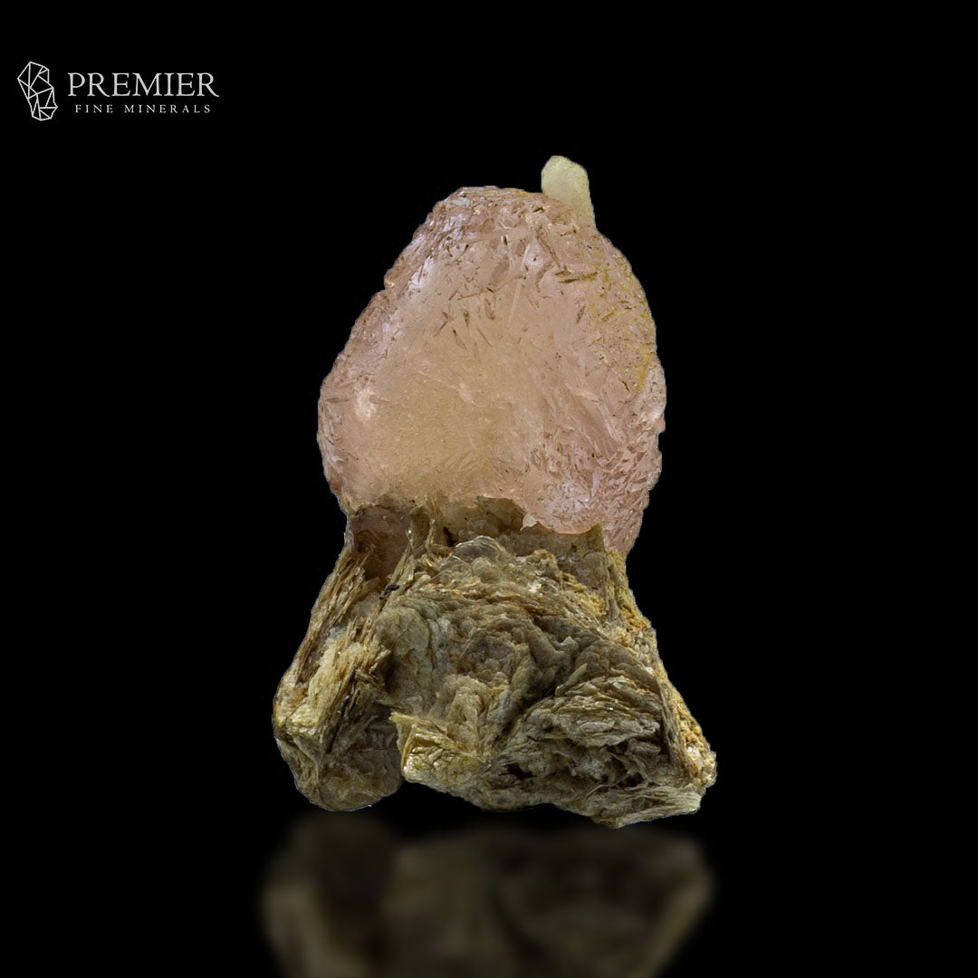 Etched Morganite , Calcite on Matrix - Afghanistan