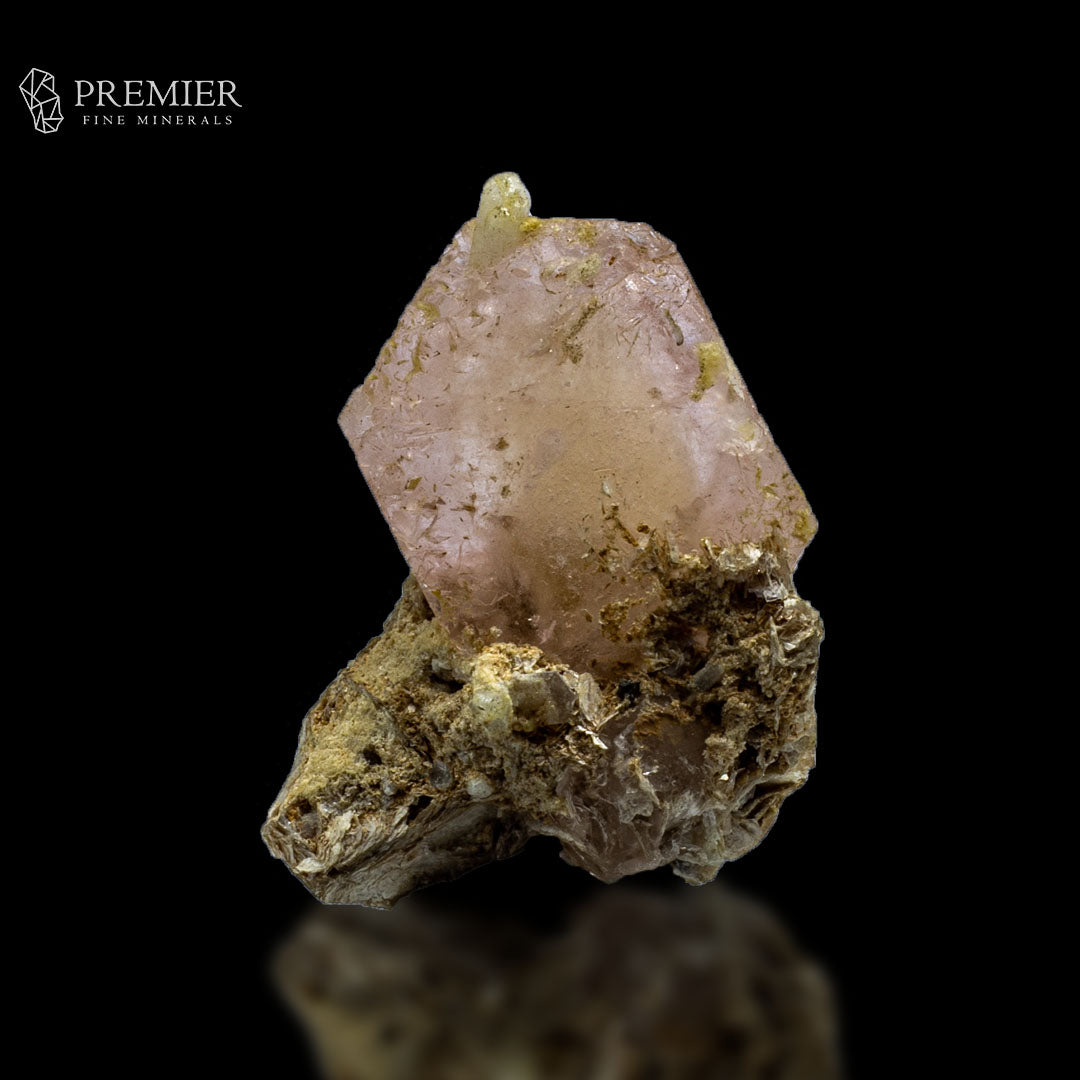 Etched Morganite , Calcite on Matrix - Afghanistan