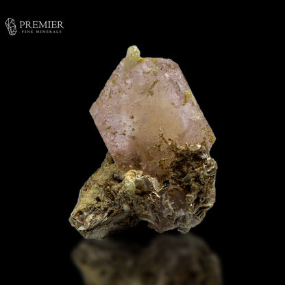 Etched Morganite , Calcite on Matrix - Afghanistan
