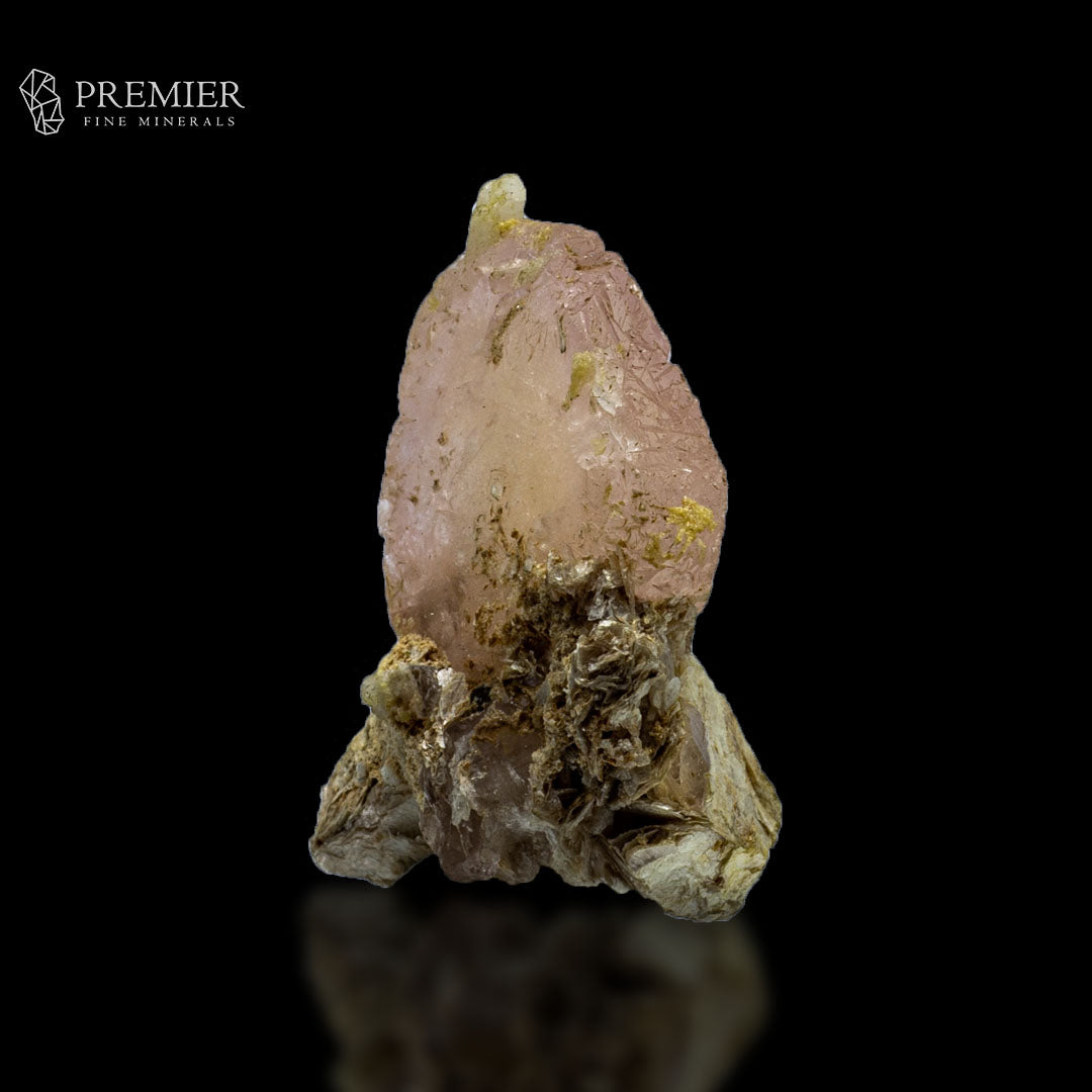 Etched Morganite , Calcite on Matrix - Afghanistan
