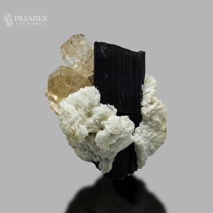 Topaz Twin Crystals  with Schorl - Pakistan