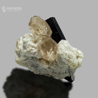 Topaz Twin Crystals  with Schorl - Pakistan