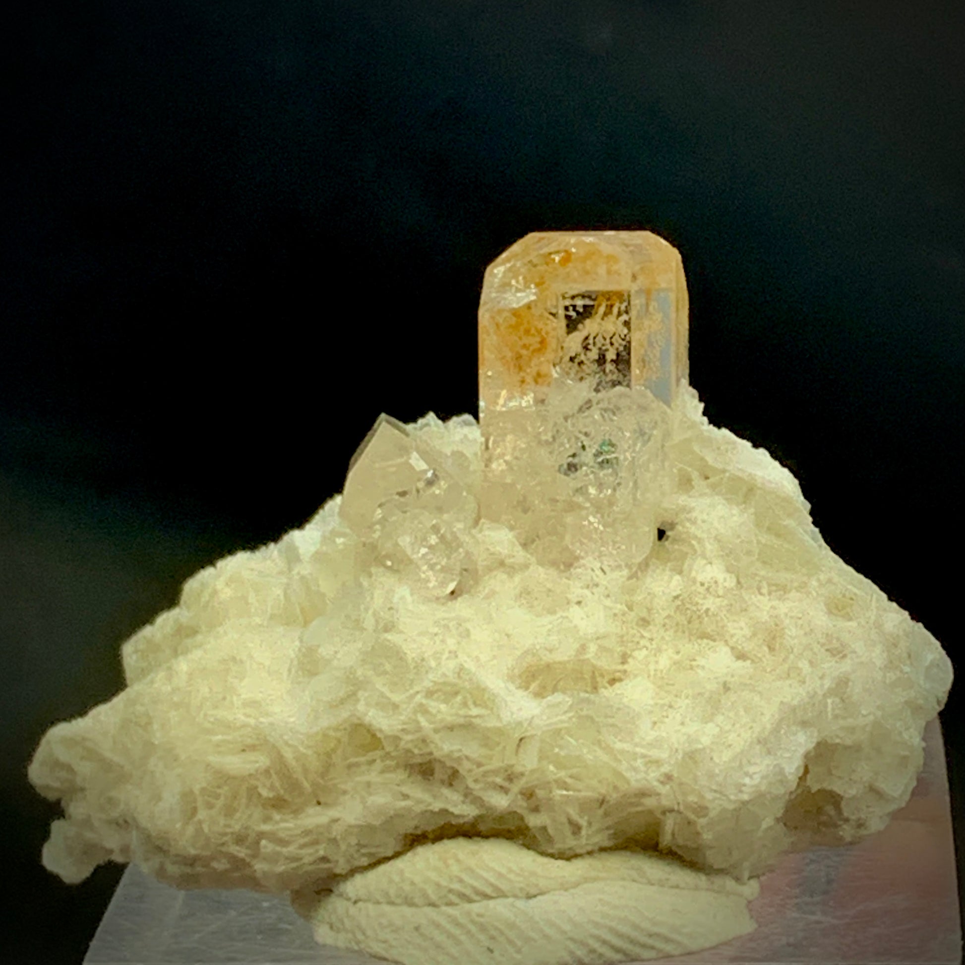 Topaz Crystal, 72 Carats, Albite Matrix, Perfectly Terminated, Skardu Pakistan, Collector Specimen, Terminated Crystal, Topaz on Matrix, Crown Chakra, Pakistan Mineral, Investment Stone, Aesthetic Cluster, Crystal Dimensions