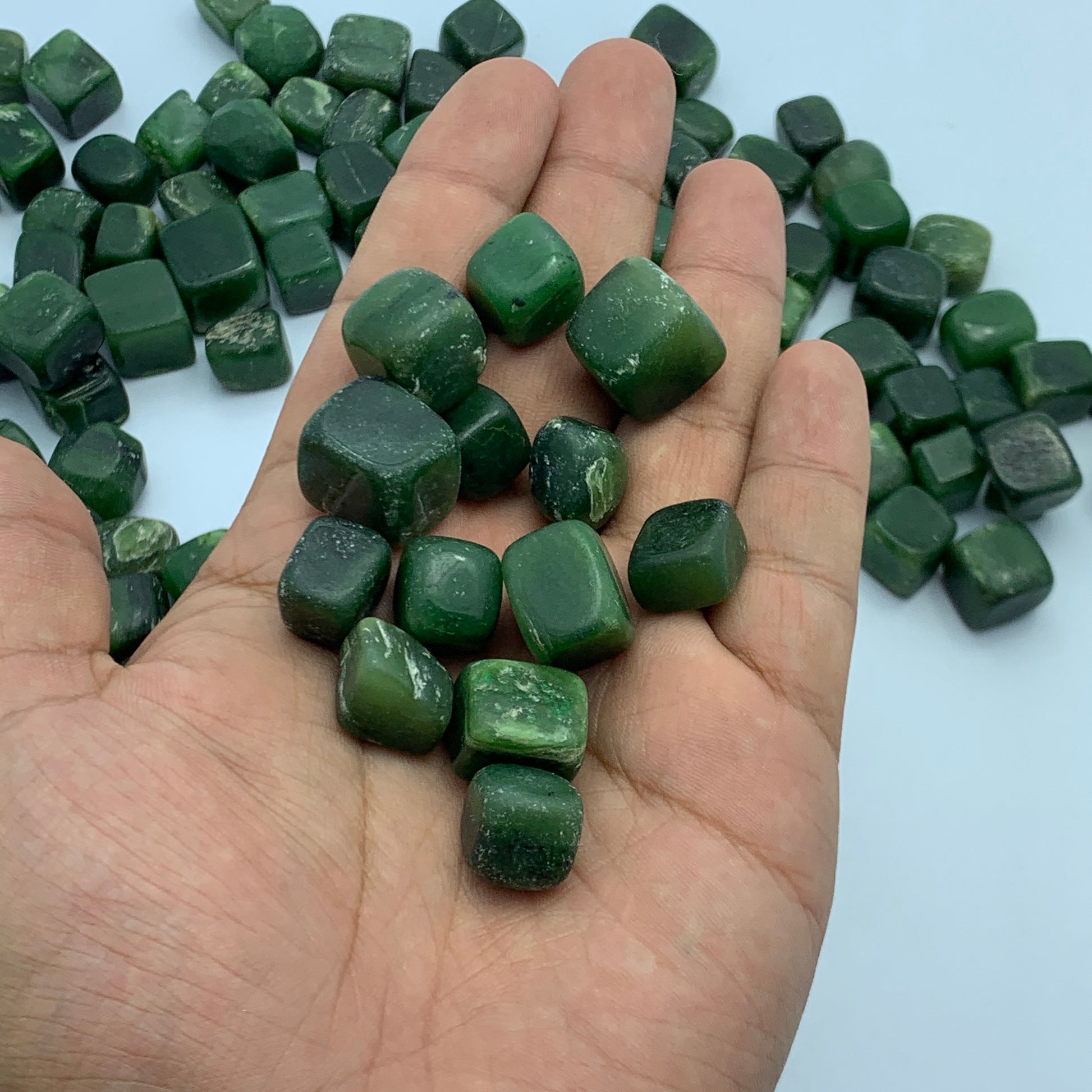 Nephrite Jade, Jade Tumble, 30 Grams, Polished Stone, Green Jade, Pakistan Crystal, Healing Crystal, Heart Chakra, Prosperity Stone, Tumbled Gemstone