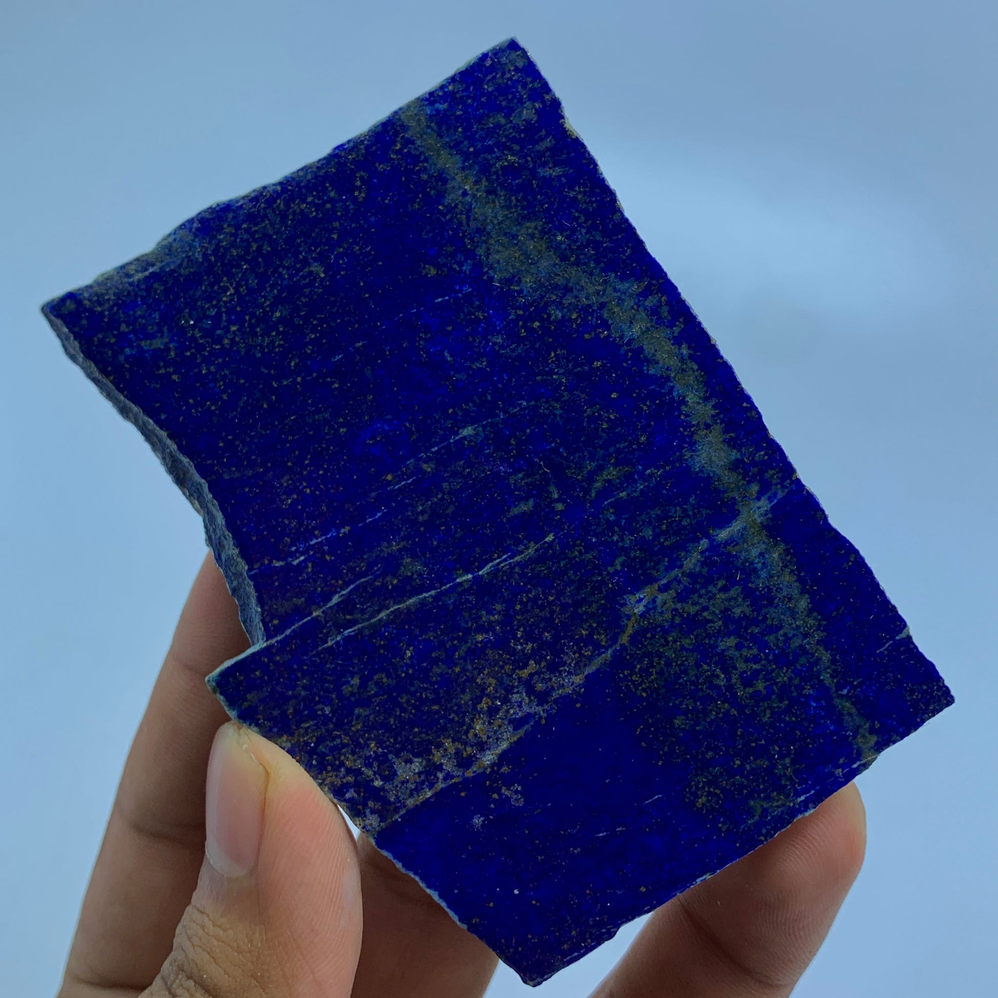 Lapis Lazuli Slab, Polished Slice, Royal Blue, Golden Pyrite, Afghan Lapis, Carats, Third Eye Chakra, Collector Gem, Display Mineral, Wisdom Stone, Afghanistan Mineral, Investment Stone, Crystal Dimensions