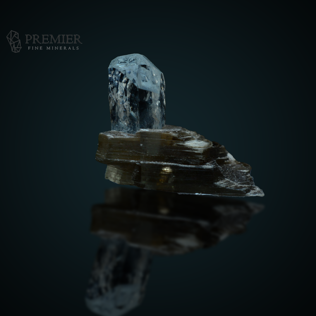 Etched Aquamarine Crystal on Muscovite - Pakistan