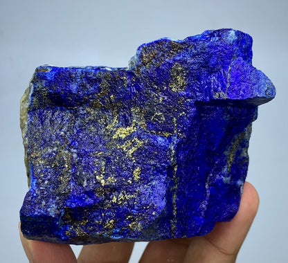Detail shot of Lazurite blue coloring on rough boulder
1kg Lapis Lazuli specimen with scale reference