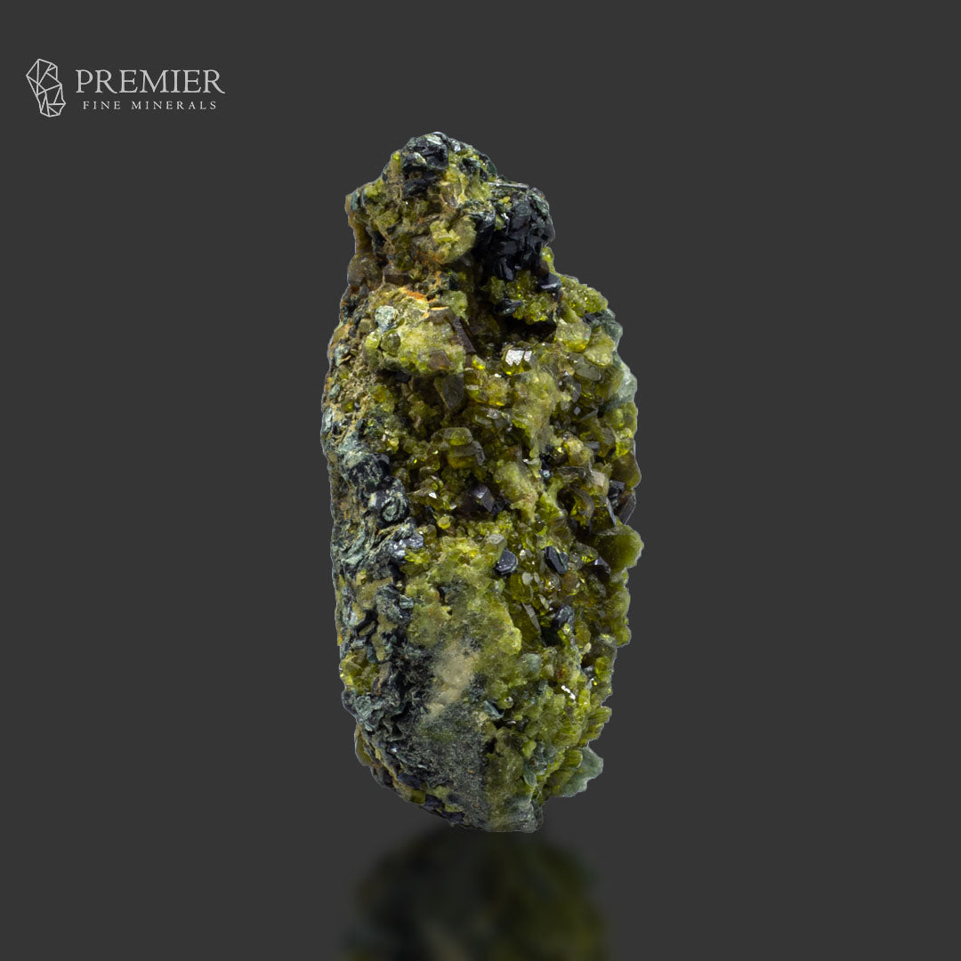 Vesuvianite, Diopside, Rainbow Magnetite and Biotite Cluster
