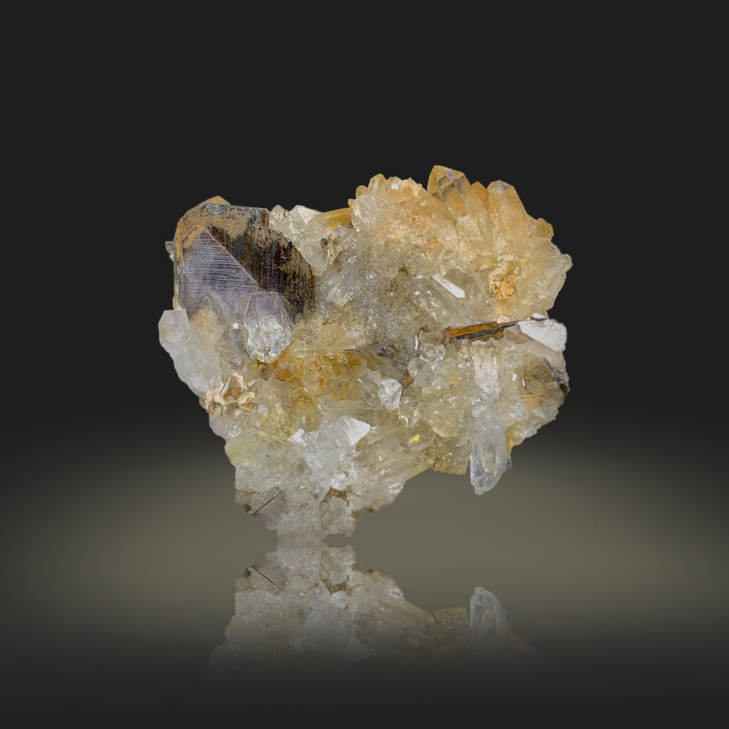 Brookite, Quartz, Slab Specimen, 77.1 Grams, 385.5 Carats, Pakistan Mineral, Titanium Dioxide, Rare Mineral, Collector Specimen, Large Specimen, Crystal Cluster, Aesthetic Mineral, TiO2