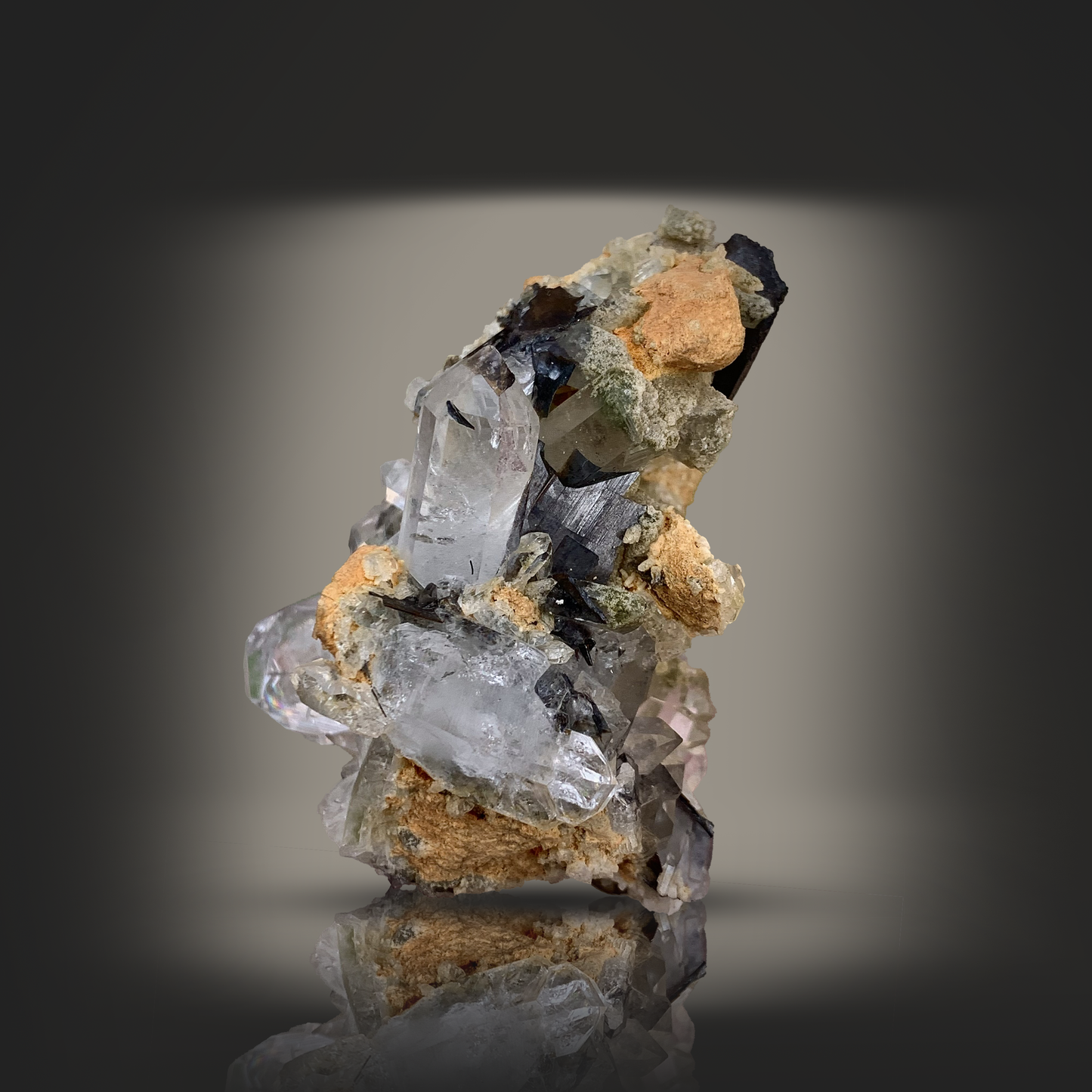 Brookite, Quartz, Chlorite, Inclusion, Green Quartz, 89 Grams, 445 Carats, Pakistan Mineral, Rare Mineral, Collector Specimen, Large Specimen, Crystal Cluster, Combination Specimen