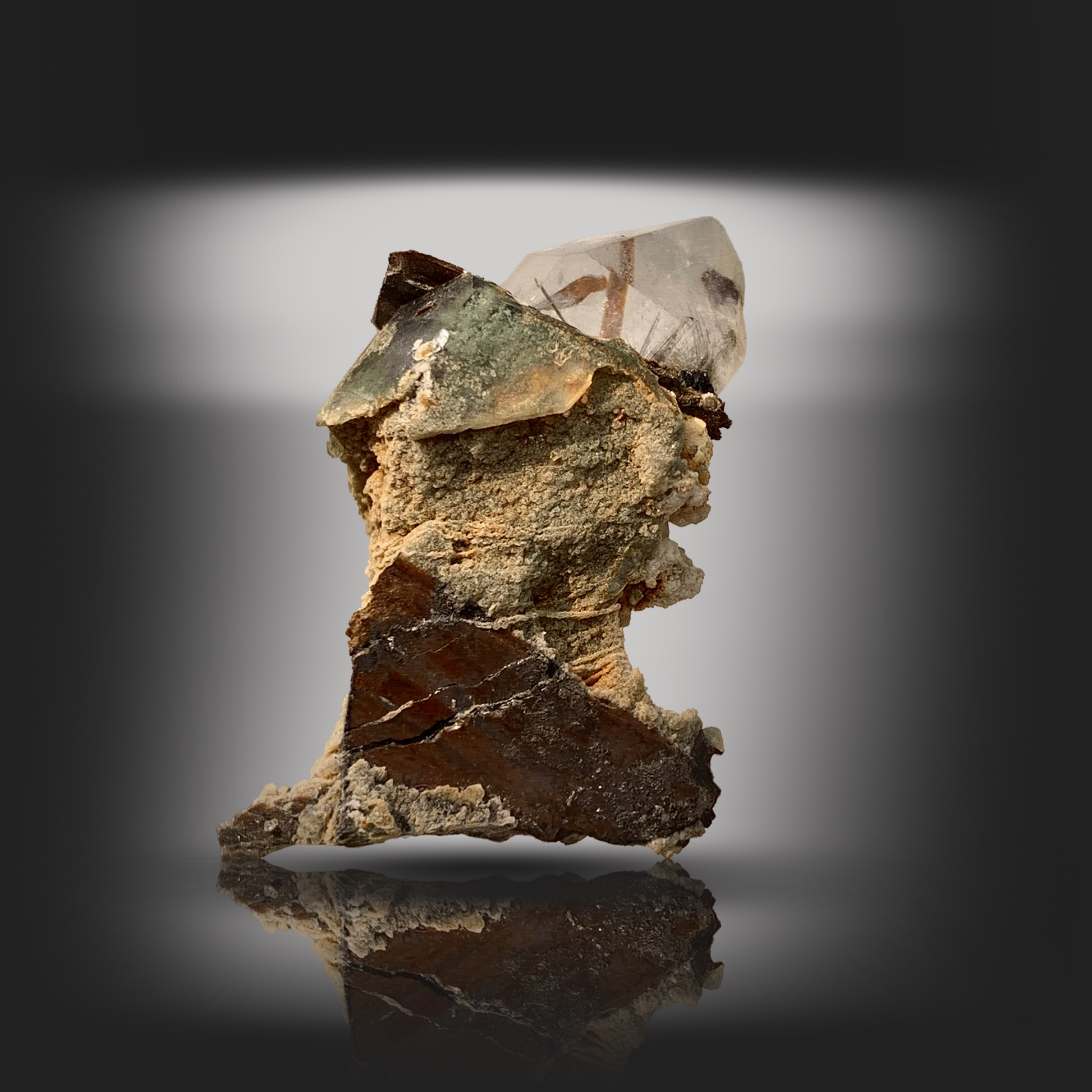 Brookite, Rutile, Quartz, Inclusion, Titanium Dioxide, TiO2, 20 Grams, Pakistan Mineral, Rare Mineral, Collector Specimen, Combination Specimen, Polymorph, Needle Quartz